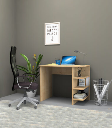 Bureau Junior Avec 3 Étagères De Rangement Couleur Chêne