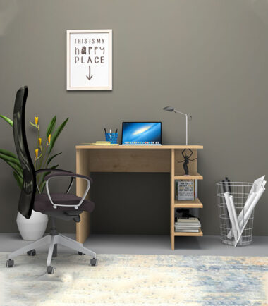 Bureau Junior Avec 3 Étagères De Rangement Couleur Chêne