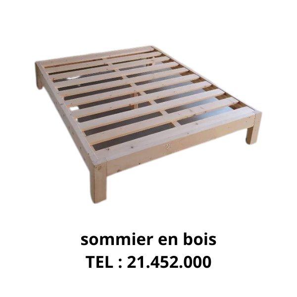 Sommier En Bois Naturel 2p